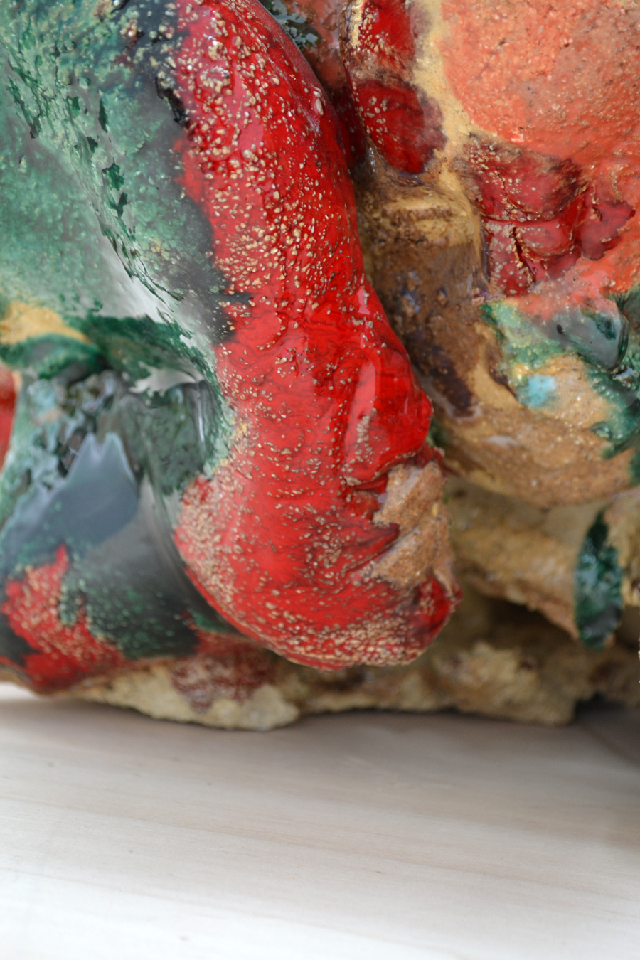 Detail of the sculpture "Corps Paysage #4" by Barbara Bauer artist